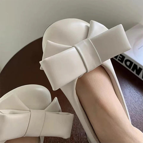 Flats Women Loafer Shoes Shallow Bow Casual Cozy Mary Jane Shoes Fashion New Spring 2024 Dress Lolita Party Zapatos Para Mujeres