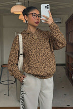 Leopard Print Pullover Street Hoodie