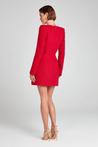Camilla Square Neck Tweed Mini Dress