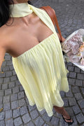 Chiffon Cutout Back Elegant Mini Dress