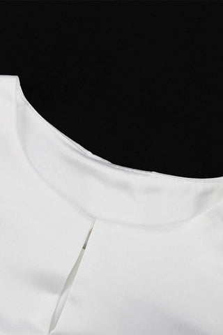 Blusas elegantes de cuello redondo de color liso de celebridades 