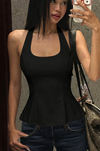 Slim Tie Back Sexy Halter Top