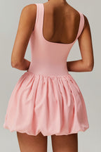 Nude Fake Two Piece Anti-Chafing Athletic Tennis Mini Dress