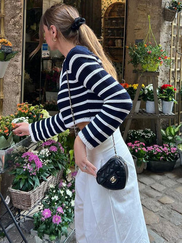 TARUXY Dünne Strickjacke Für Frauen O Neck Farbe Block Langarm Nette Mantel Femme Herbst Street Fashion Casual Strickjacke 2023 