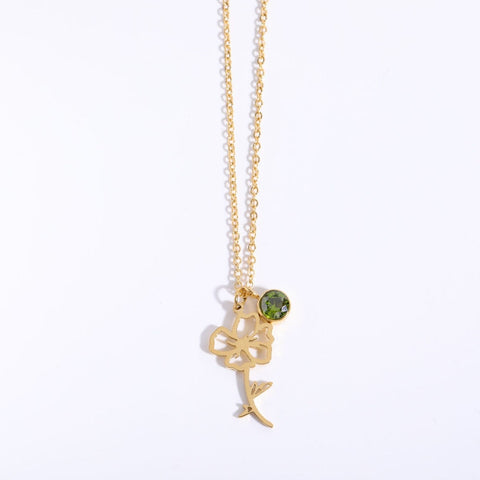 Blossom Birthstone Pendant Necklace - Eternal Bloom Collection