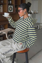 Striped Colorblock Pullover Hoodie