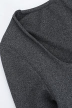 Fitted Round Neck Long Sleeve Maxi Dress