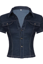 Street Hot Denim Cropped Blouse