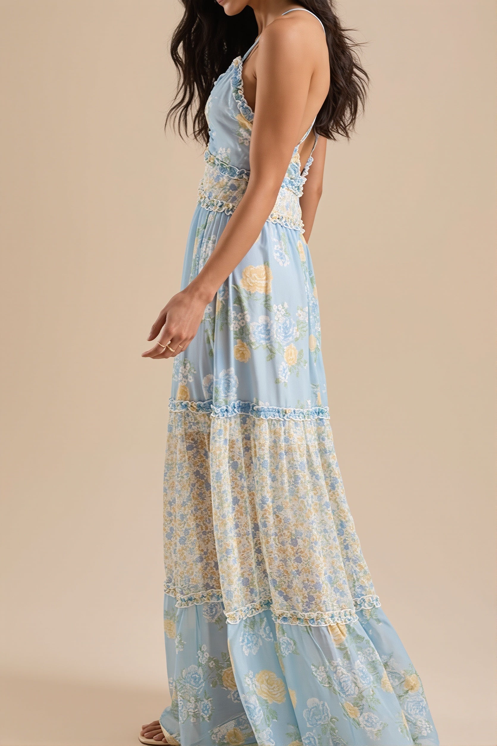 Fresh Boho Floral Cami Maxi Dress