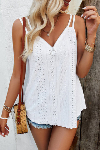 Lässige Oberteile mit Doppelträgern und V-Ausschnitt 