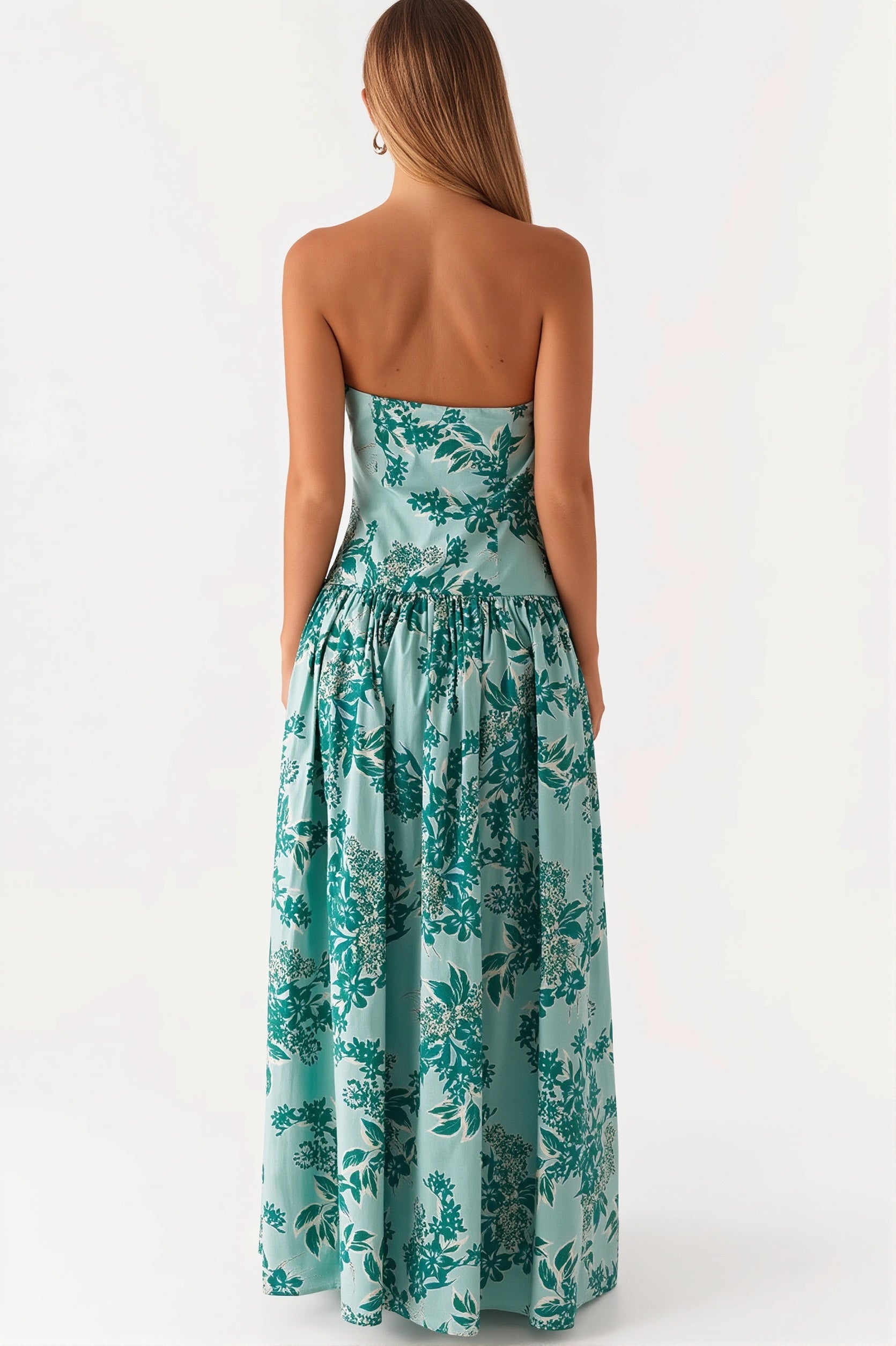 Printed Bandeau Bodycon Maxi Dress