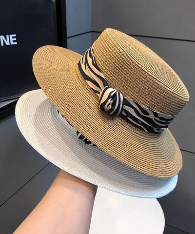 Sombrero cloche tejido de paja versátil de color caqui para mujer 