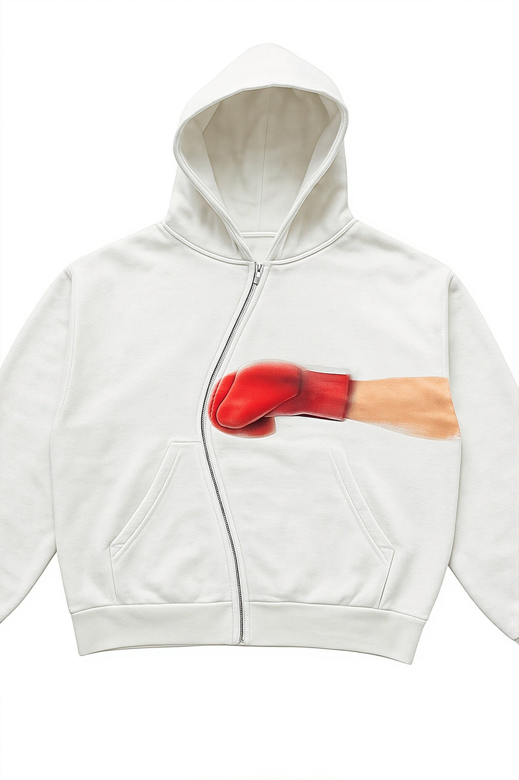 Y2K Punch Graphic Zip Street Hoodie