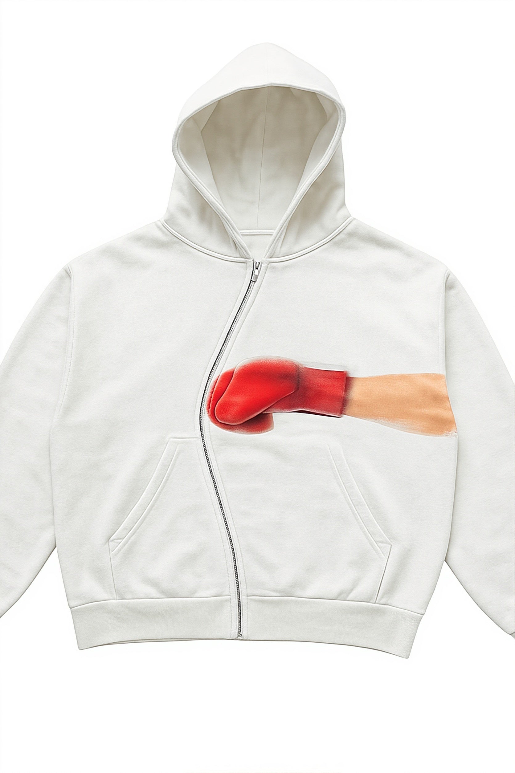 Y2K Punch Graphic Zip Street Hoodie