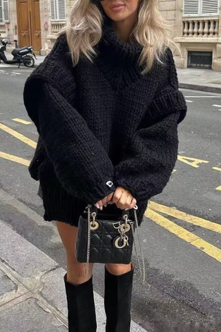 Loose Long Sleeve Turtleneck Sweater