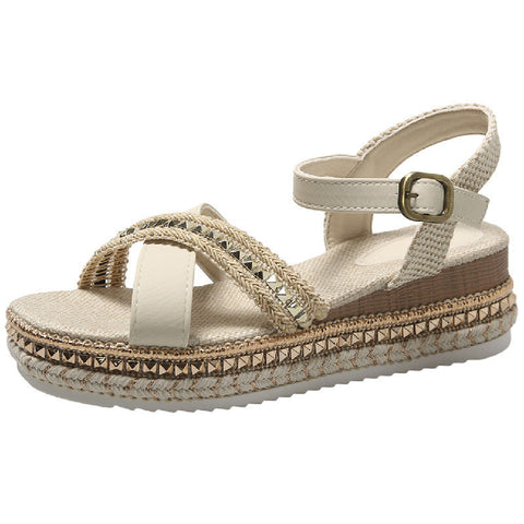 Chain Decor Flat Sandals