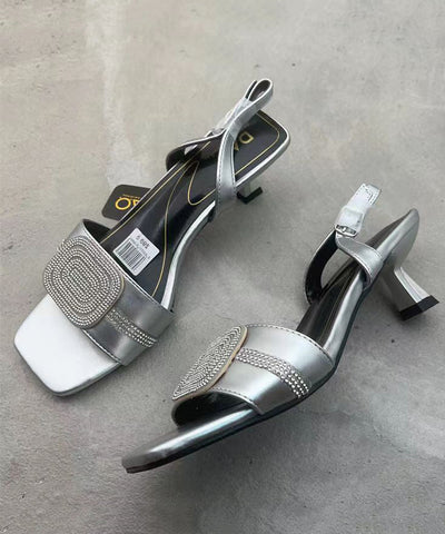 Rose Zirkon Offene Zehen High Heels Sandalen 