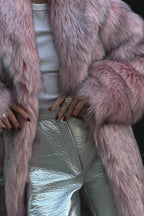 Faux Fur Plush Warm Open Front Coat