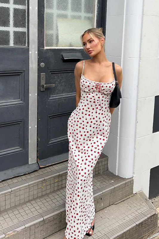 Floral Spaghetti Strap Slim Fit Maxi Dress