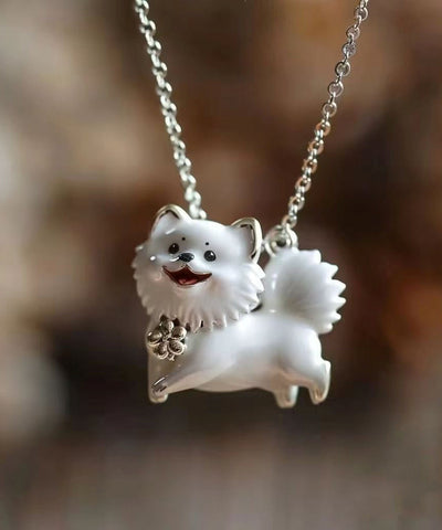 Collar único con colgante de sonrisa de animal de aleación de oro 