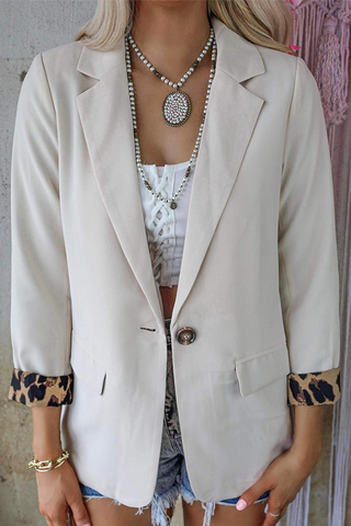 Prendas de abrigo informales con cuello vuelto y estampado de leopardo (6 colores) 