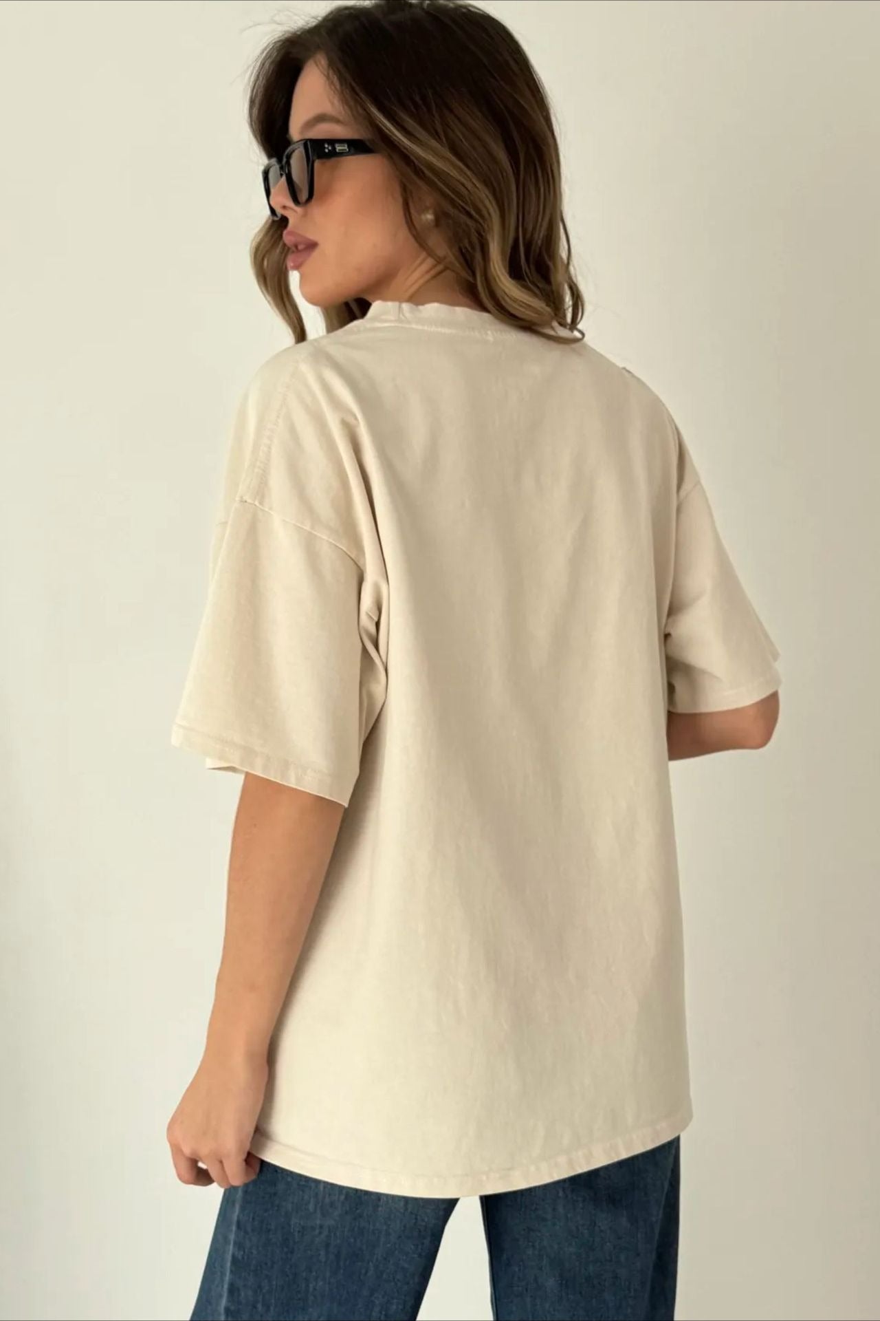 Minimalist Casual Cotton Letter Print Short Sleeve T-shirt