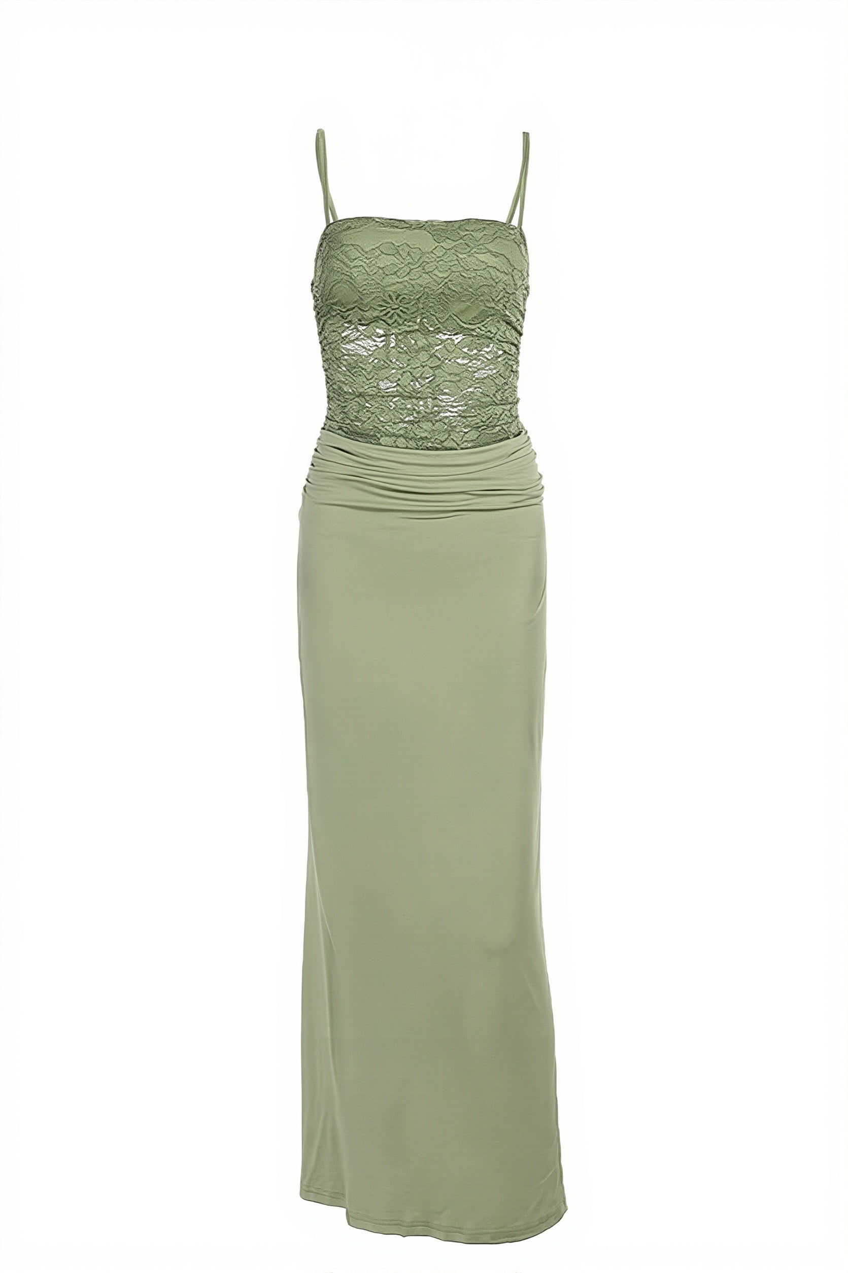 Lace Splice Bodycon Tube Maxi Dress
