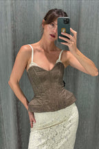 Solid Strapless Slim Corset Tank Top