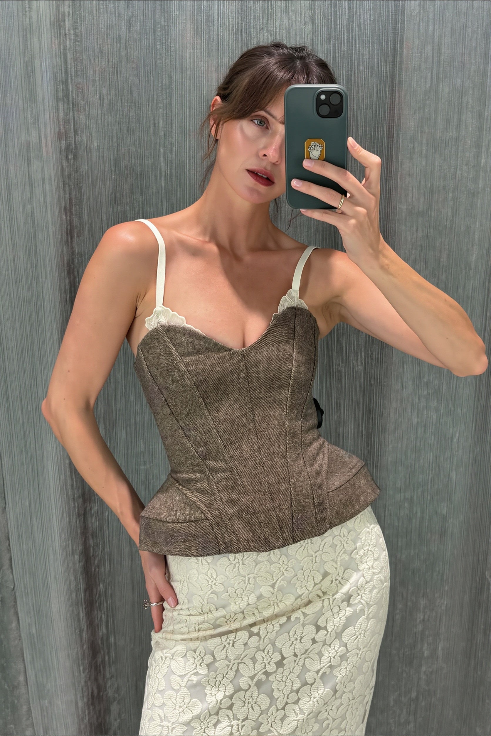 Solid Strapless Slim Corset Tank Top