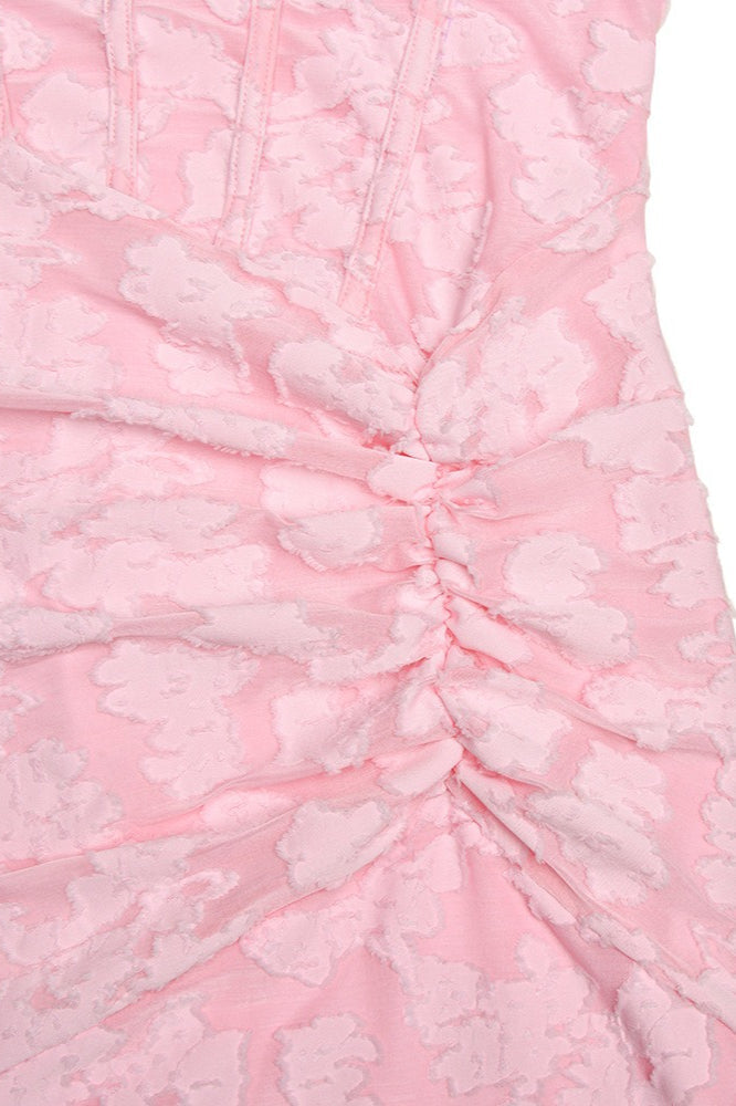 Floral Lace Bandeau Bodycon Maxi Dress