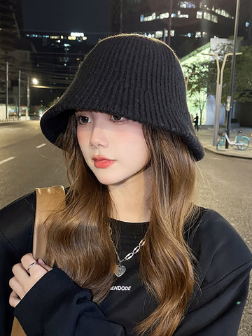 Fahion Pure Color Knitted Winter Warm Hat