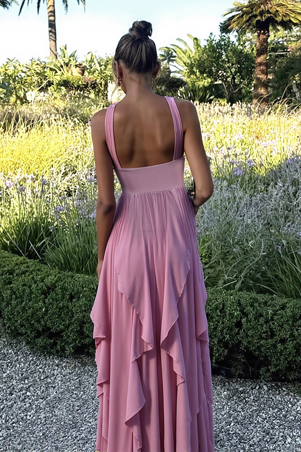Elegant Backless Party Maxi Dress