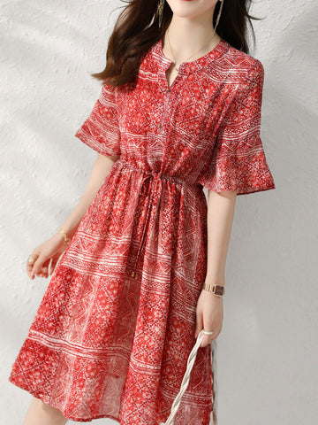 Zoe Retro Cool Floral Printed Dress