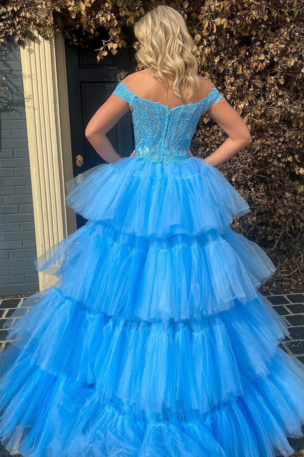 High Low Homecoming Prom Dress with Lace