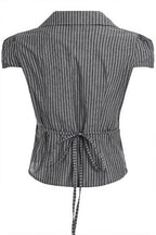 Casual Slim Lace Striped V Neck Blouse