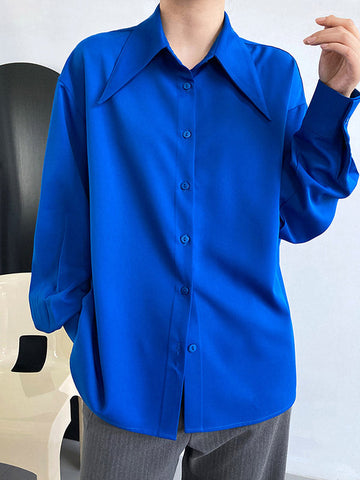Blusa elegante de manga larga en tres colores lisos 