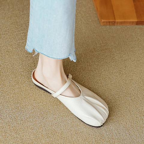 new summer women's slippers Korean style mary jane shoes mules Ladies casual black flats Work shoes Large size 41-43