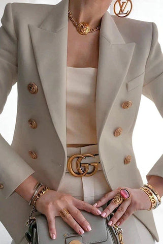 Blazer cruzado de metal Just Go for It 