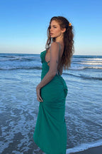 Backless Spaghetti Strap Bodycon Maxi Dress