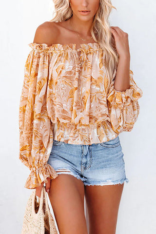 Blusa con hombros descubiertos y estampado Coastal Cove 
