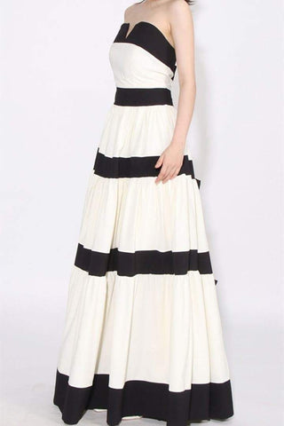Karen Maxikleid mit Schleife und Farbblockdesign 