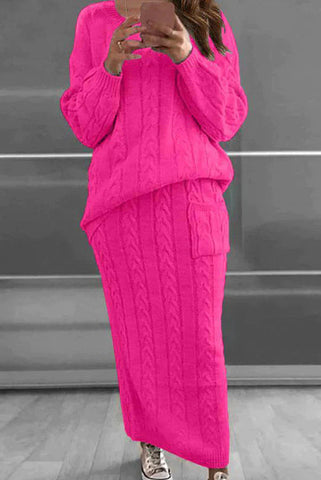 Vestido tipo suéter de punto con bolsillos Mylah, traje de dos piezas 