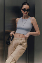 Solid Cropped Knit Top