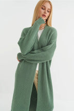 Oversized Long-Length Knit Cardigan