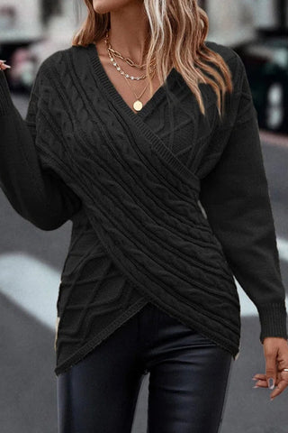 Blusa informal asimétrica con cuello en V y tirantes cruzados (5 colores) 