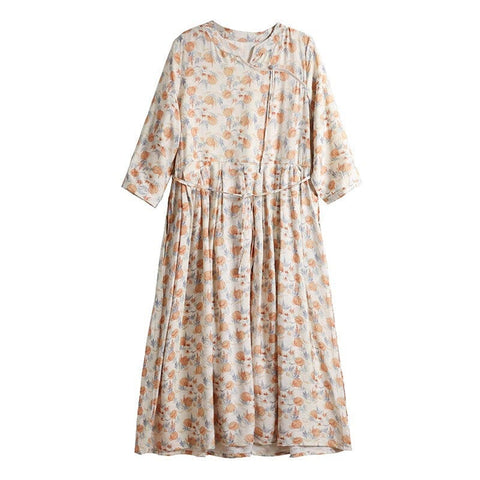Summer Breathable Thin Cotton Casual Floral Dress