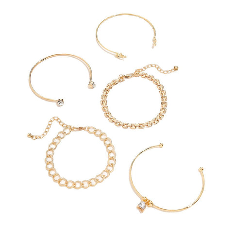 Conjunto de 5 pulseras de cuentas de moda 