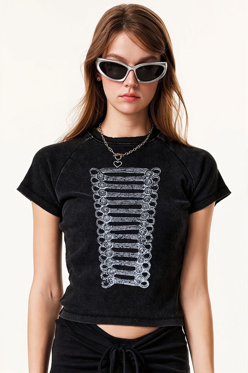 Street Style Vintage Washed Print T-shirt