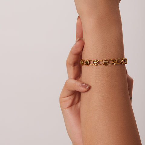 Zirkonia-Brombeer-Kettenarmband 