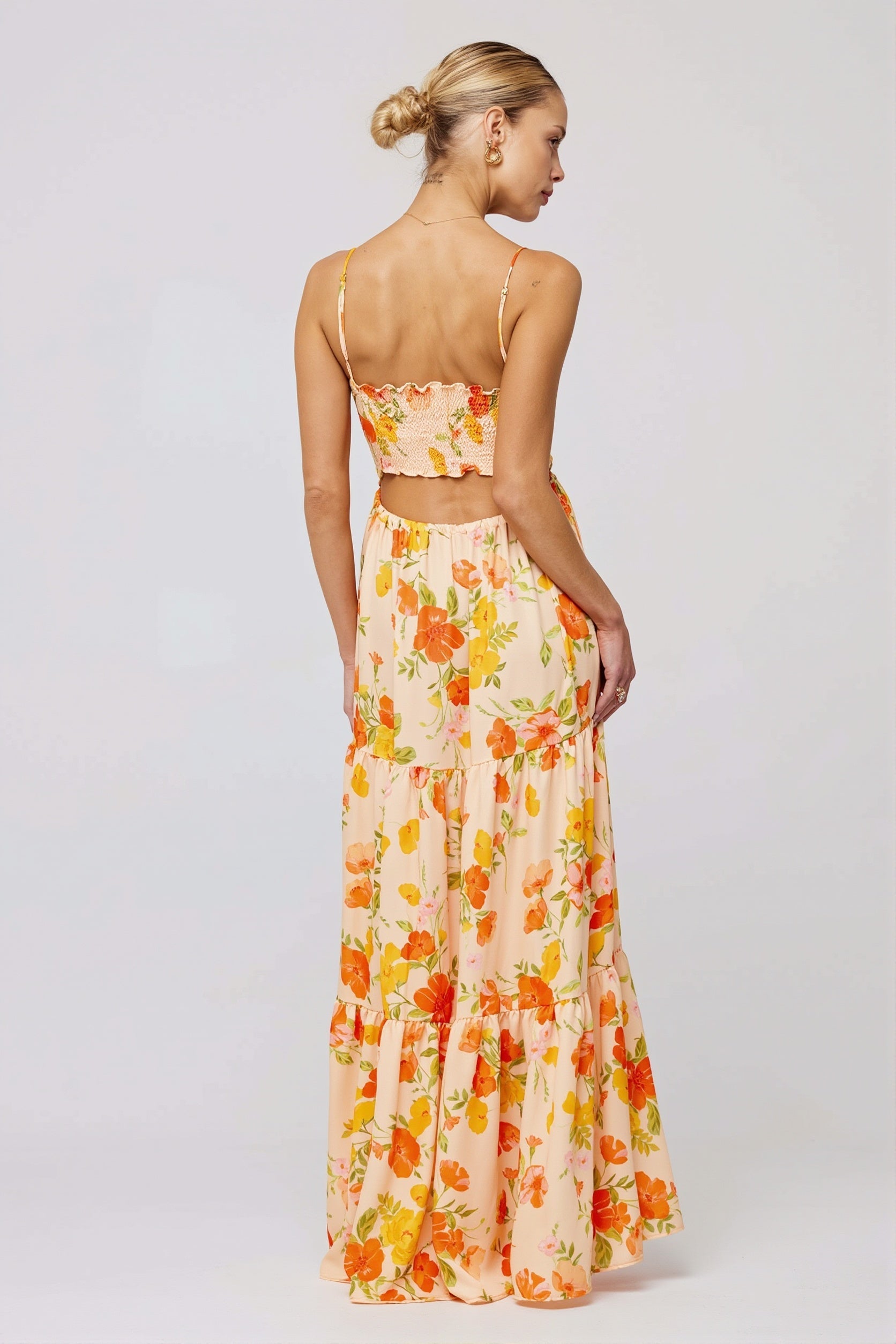 Floral Splice Swing Cami Maxi Dress